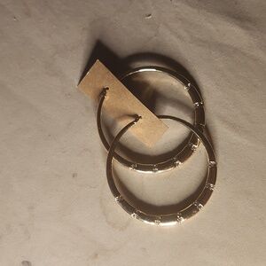 Hoop jeweled gold plated earrings